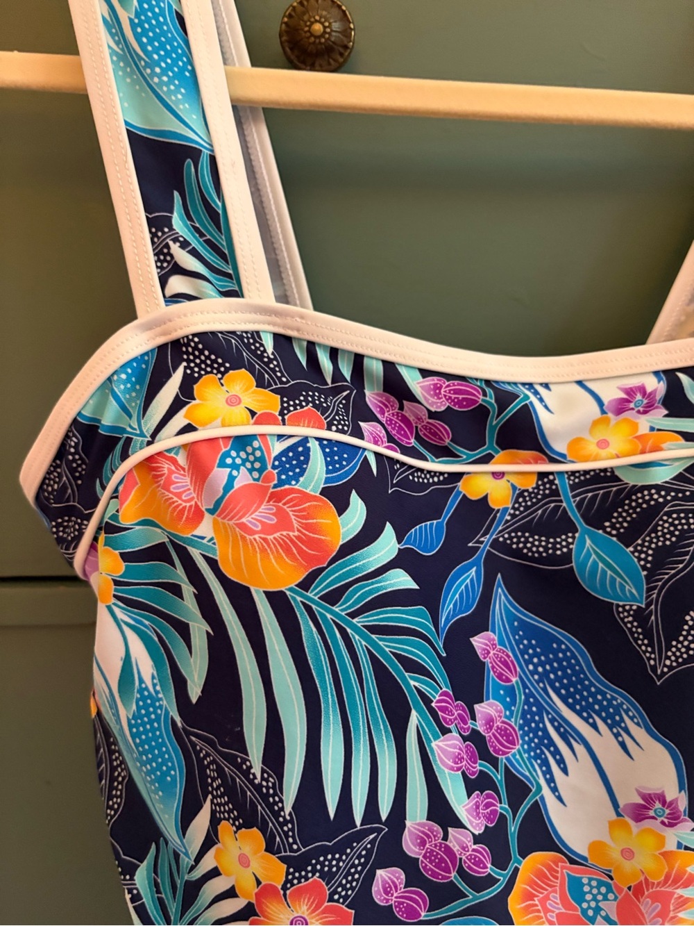 Navy Tropical Floral One-Piece Swimsuit